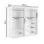 Large White Sliding Door Double Wardrobe with Shelves - Sidney