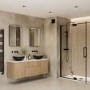 Sensio Aspect Rectangular Black Heated Bathroom Mirror with Lights 700 x 500mm