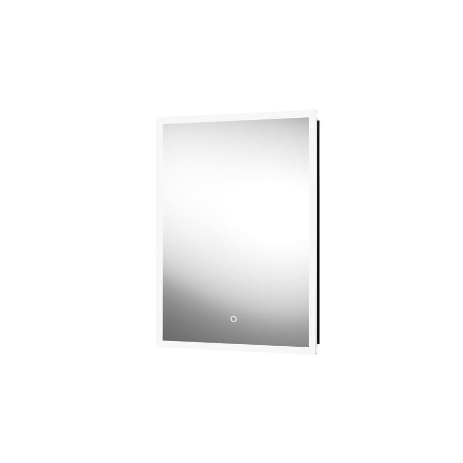Sensio Eclipse Single Door Recessed Bathroom Mirror Cabinet with Lights & Shaver Socket 700 x 500mm