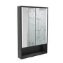 Sensio Sydney Double Door Black Bathroom Mirror Cabinet with Lights & Shelf 600 x 900mm