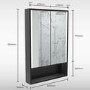 Sensio Sydney Double Door Black Bathroom Mirror Cabinet with Lights & Shelf 600 x 900mm