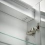 Sensio Ainsley Double Door Chrome Bathroom Mirror Cabinet with Lights & Bluetooth Speaker 664 x 700mm