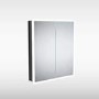 Sensio Eclipse Double Door Black Recessed Bathroom Mirror Cabinet with Lights, Demister & Shaver Socket 600 x 700mm