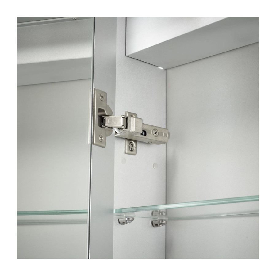 Sensio Ainsley 3 Door Chrome Bathroom Mirror Cabinet with Lights & Bluetooth Speaker 1200 x 700mm