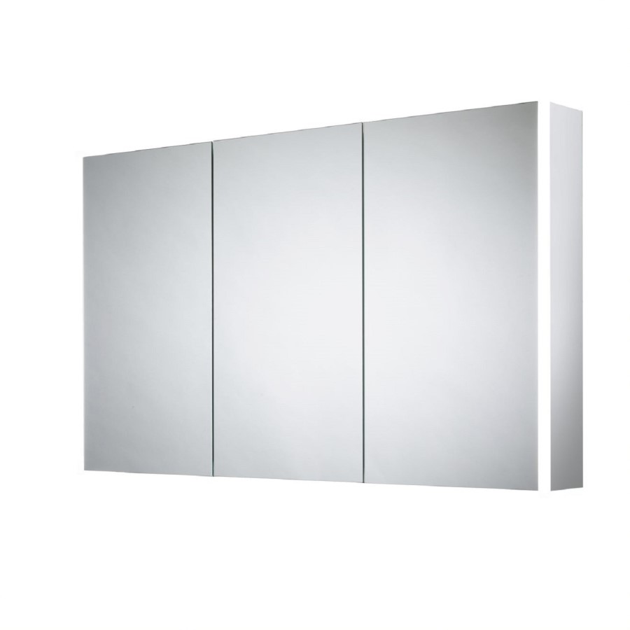 Sensio Ainsley 3 Door Chrome Bathroom Mirror Cabinet with Lights & Bluetooth Speaker 1200 x 700mm