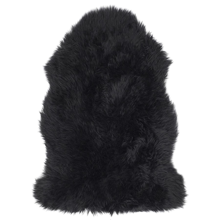 Black Single Genuine Sheepskin Rug - 95 x 65 cm - Origins
