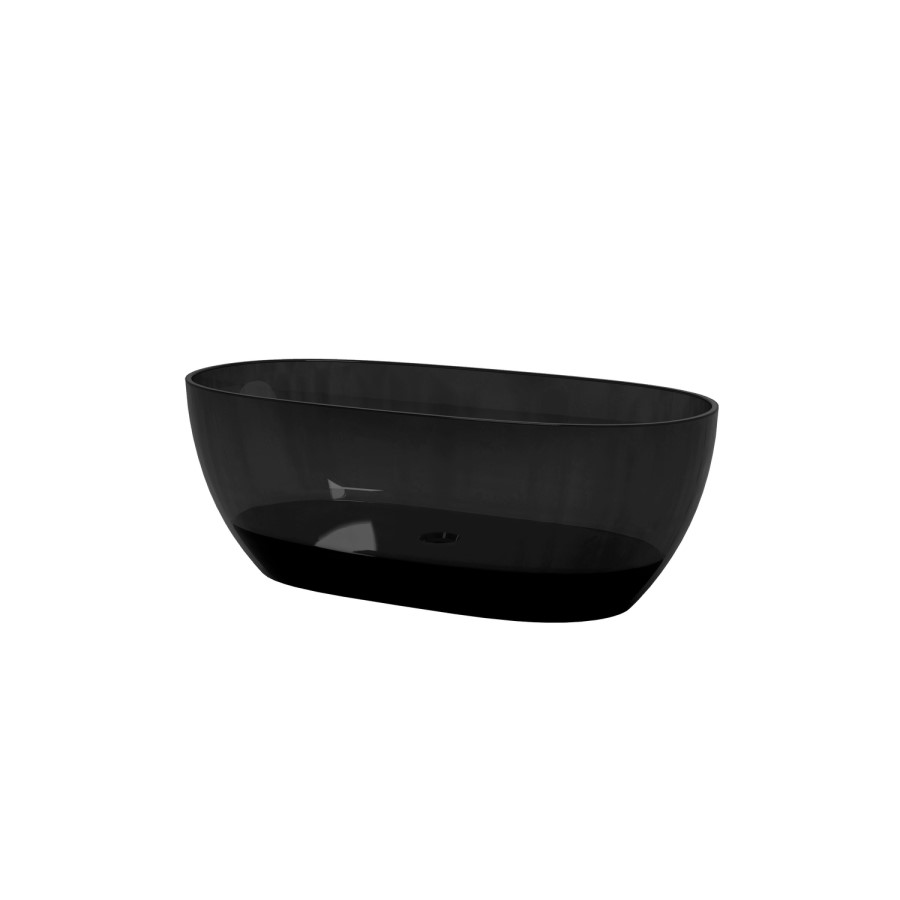 Black Freestanding Double Ended Transparent  Bath 1700 x 750mm - Siena