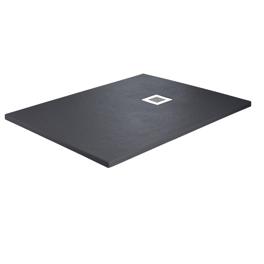 1200x800mm Rectangular Anti-Slip 27mm Slimline Anthracite Stone Resin Shower Tray – Sileti