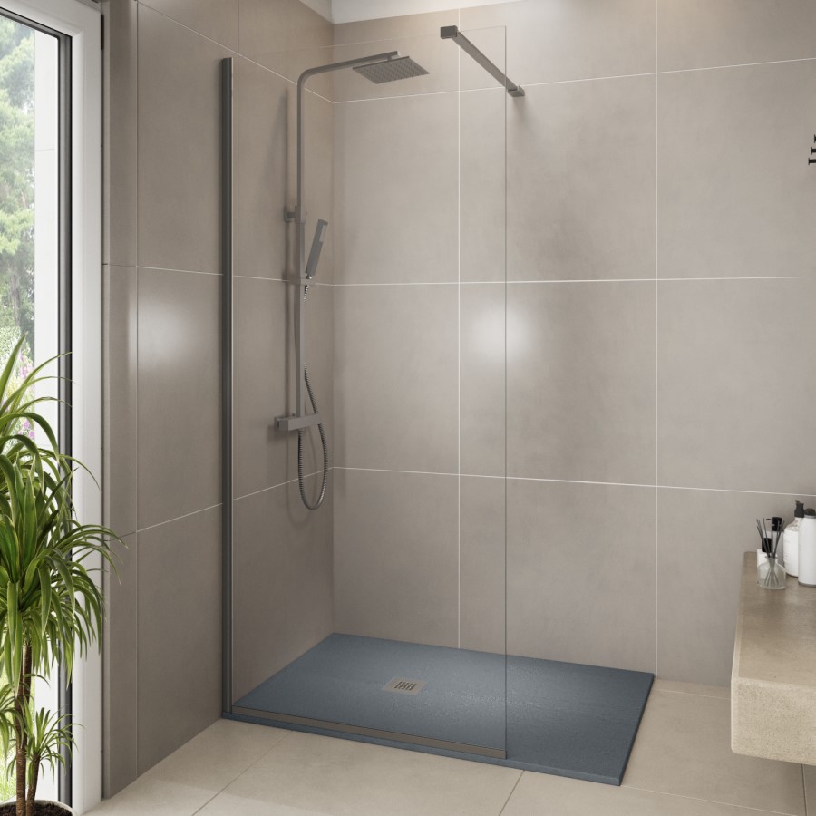 1200x800mm Rectangular Anti-Slip 27mm Slimline Anthracite Stone Resin Shower Tray – Sileti