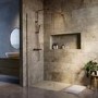1000x800mm Rectangular Sand Slate-Effect Shower Tray 27mm - Stone Resin - Sileti
