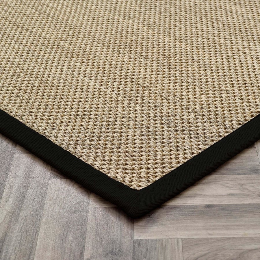 Sisal Beige Runner Rug with Black Border - 200 x 67 cm - Sisal - Origins
