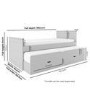 Single Grey Wooden Guest Bed with Storage and Trundle - Sander