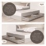 Single Grey Wooden Guest Bed with Storage and Trundle - Sander