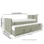 Single Green Wooden Guest Bed with Storage and Trundle - Sander