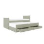 Single Green Wooden Guest Bed with Storage and Trundle - Sander