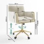 Cream Velvet Office Swivel Tub Chair - Sonny
