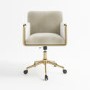 Cream Velvet Office Swivel Tub Chair - Sonny
