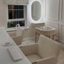 Cream Velvet Office Swivel Tub Chair - Sonny