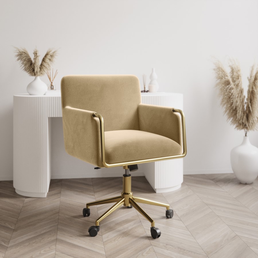 ALMOST PERFECT - Sonny Mink Velvet Office Chair
