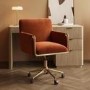 Orange Velvet Office Swivel Tub Chair - Sonny