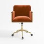 Orange Velvet Office Swivel Tub Chair - Sonny