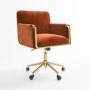 Orange Velvet Office Swivel Tub Chair - Sonny