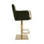 ONLY OPENED - Olive Green Velvet Adjustable Swivel Bar Stool with Gold Base - Sonny