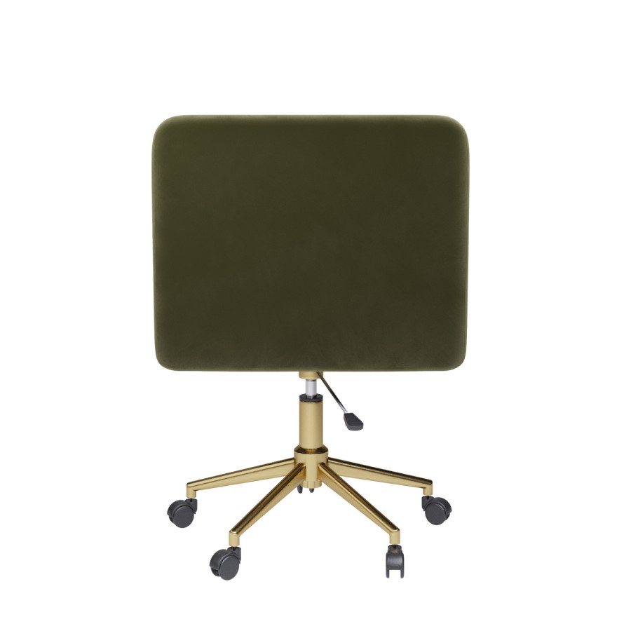 Khaki Velvet Office Swivel Tub Chair - Sonny