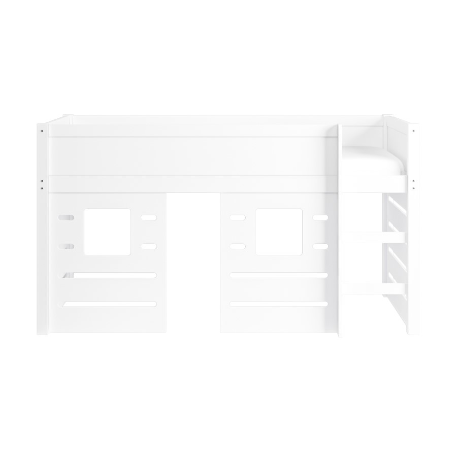 White Mid Sleeper Cabin Bed with Den - Saint