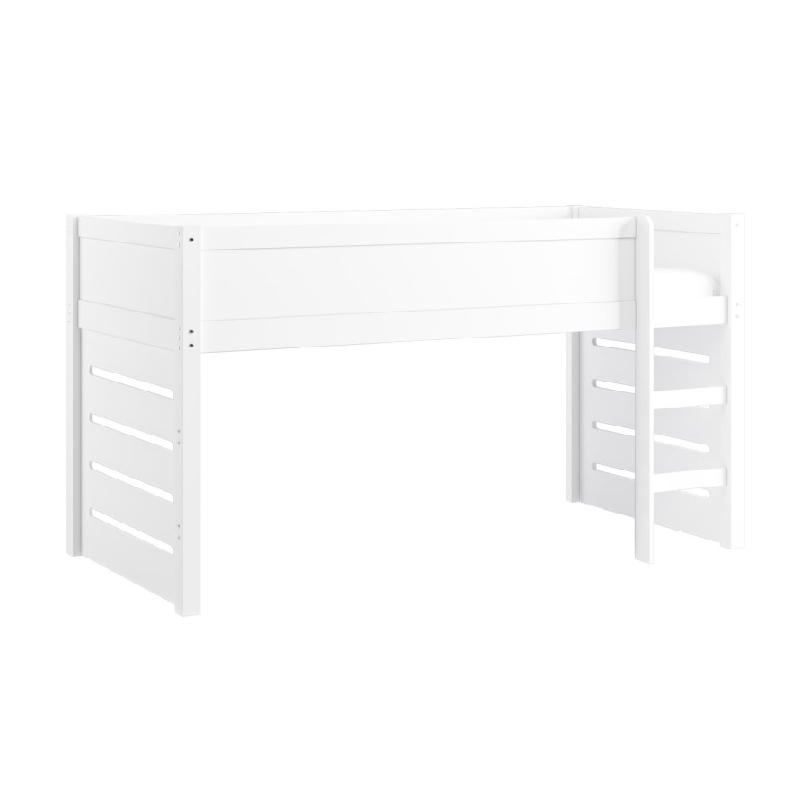 White Mid Sleeper Cabin Bed with Den - Saint