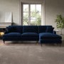 Navy Blue Velvet Right Hand Facing 4 Seater Chaise Corner Sofa - Payton