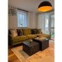 Olive Green Velvet Right Hand 4 Seater Chaise Corner Sofa - Payton