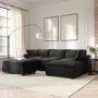 ONLY OPENED - Large Dark Grey Velvet Footstool - August