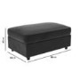 ONLY OPENED - Large Dark Grey Velvet Footstool - August