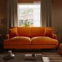 Orange Velvet 3 Seater Sofa - Payton