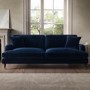 Navy Blue Velvet 4 Seater Sofa - Payton