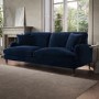 Navy Blue Velvet 4 Seater Sofa - Payton