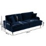 Navy Blue Velvet 4 Seater Sofa - Payton