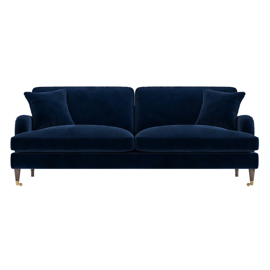 Navy Blue Velvet 4 Seater Sofa - Payton