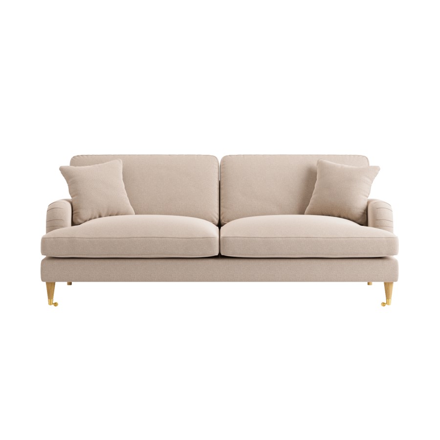ONLY OPENED - Beige Woven Fabric 4 Seater Sofa - Payton