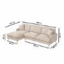 Beige Fabric Left Hand Facing 4 Seater Chaise Corner Sofa - Payton
