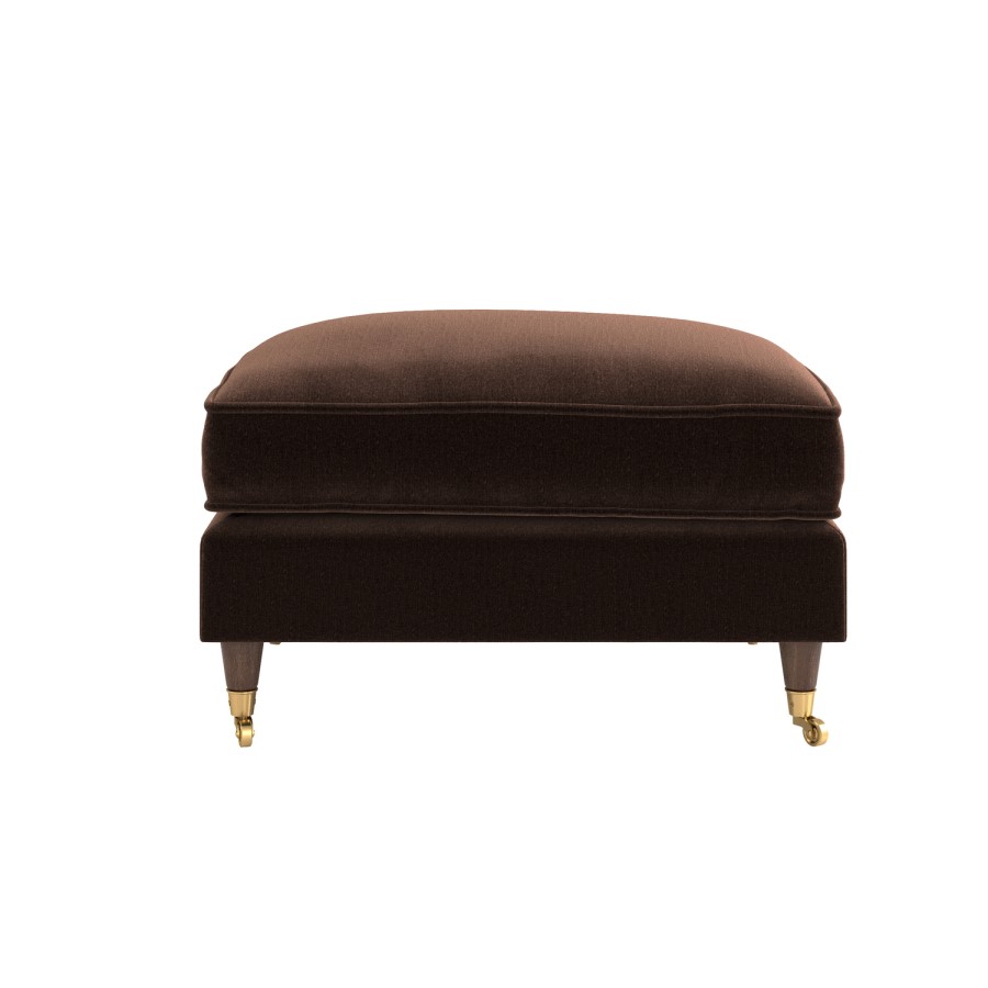 Brown Chenille Footstool - Payton