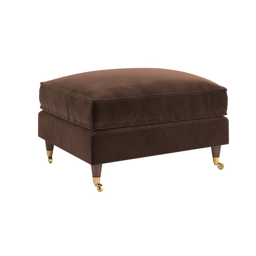 Brown Chenille Footstool - Payton