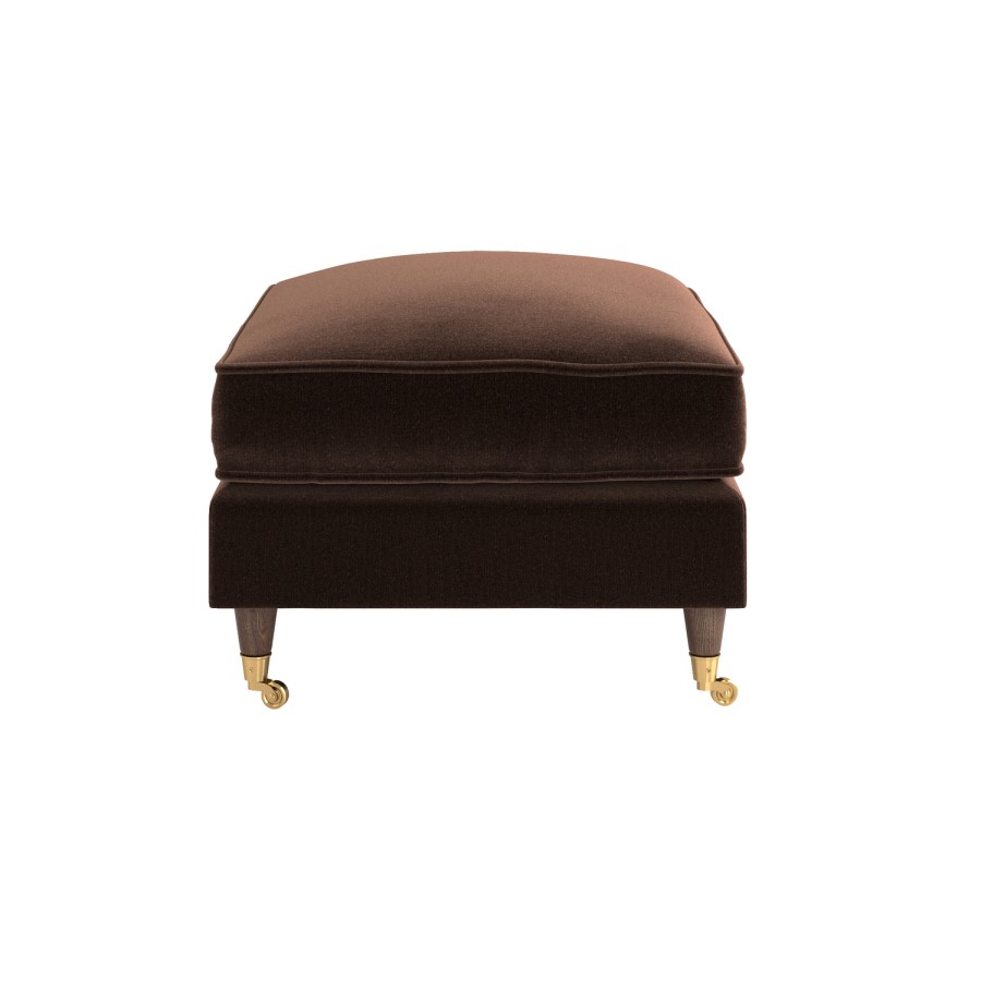 Brown Chenille Footstool - Payton