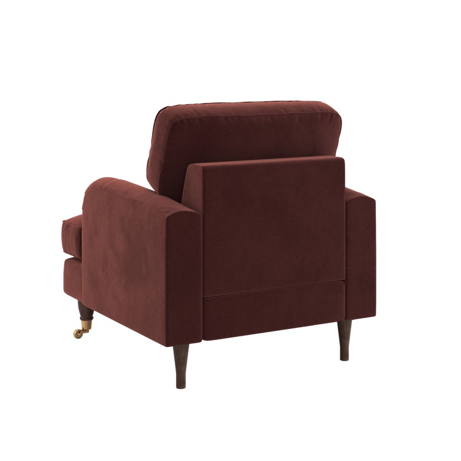 Merlot Red Chenille Armchair - Payton