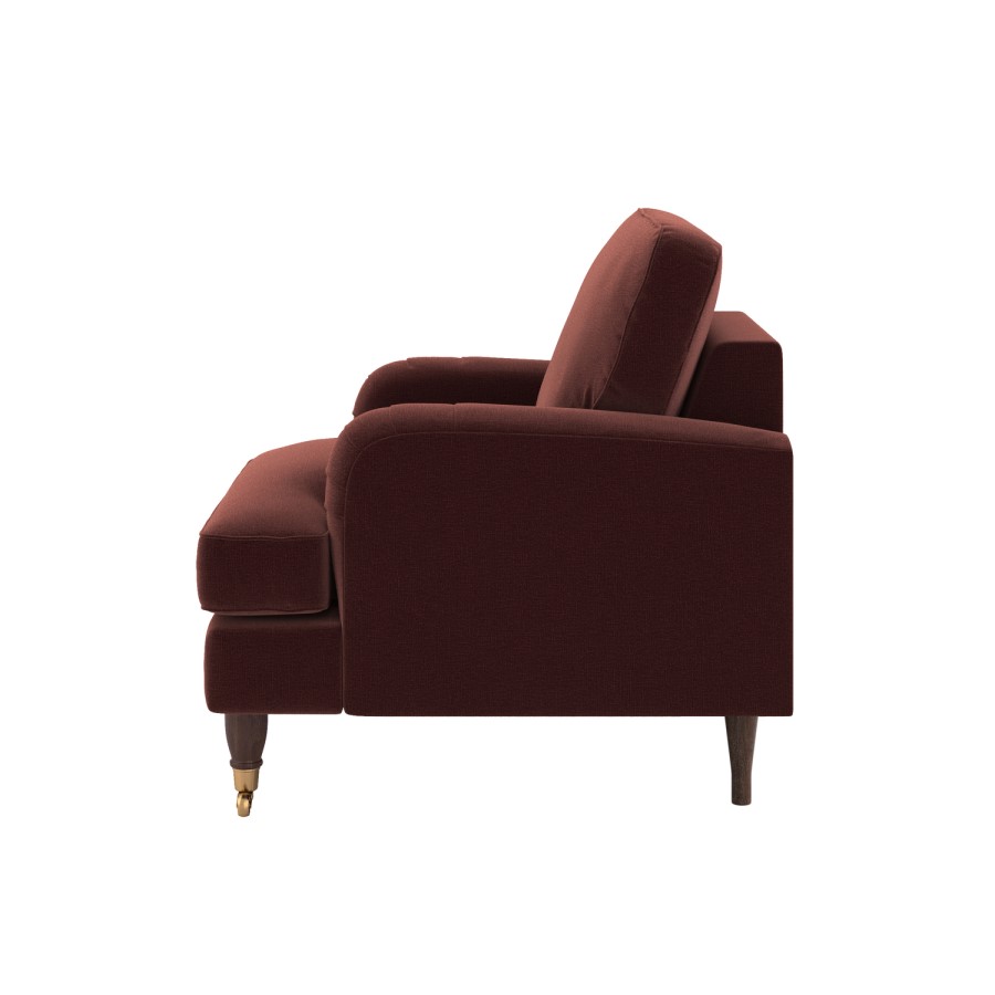 Merlot Red Chenille Armchair - Payton