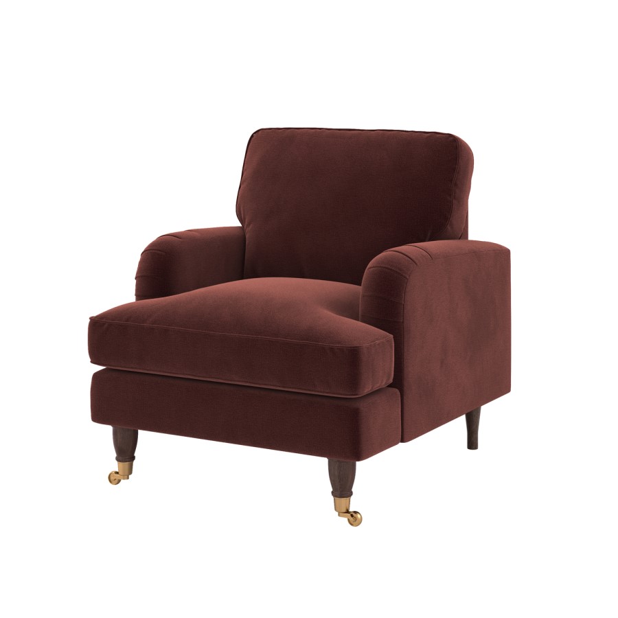Merlot Red Chenille Armchair - Payton