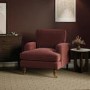 Merlot Red Chenille Armchair - Payton