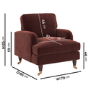 Merlot Red Chenille Armchair - Payton
