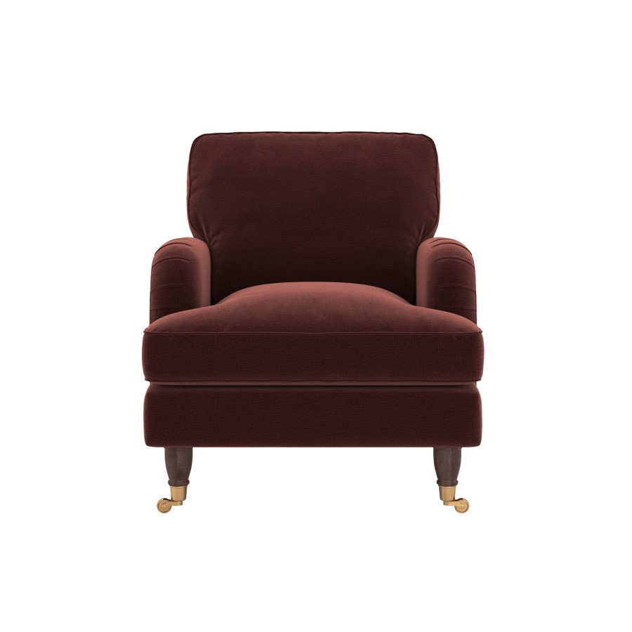 Merlot Red Chenille Armchair - Payton